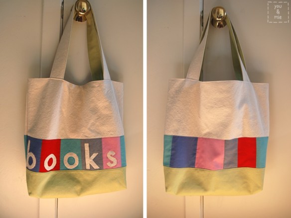 Library Book Bag with Reverse Applique | you and mie