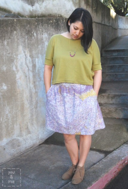 Everyday Skirt in Nani Iro Birds Eye by you & mie