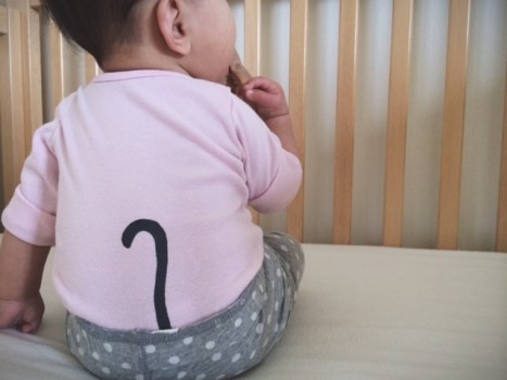 Stenciled cat onesie // you & mie