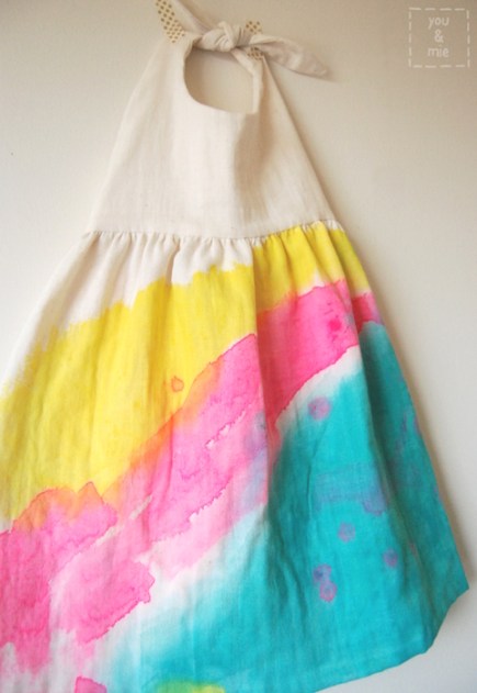 Watercolor Sundress and Tips for Painting Fabric // you & mie