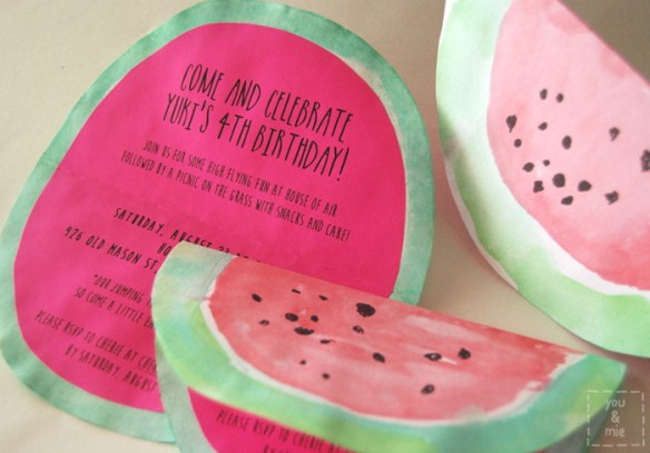 Watermelon Party Invites // you & mie